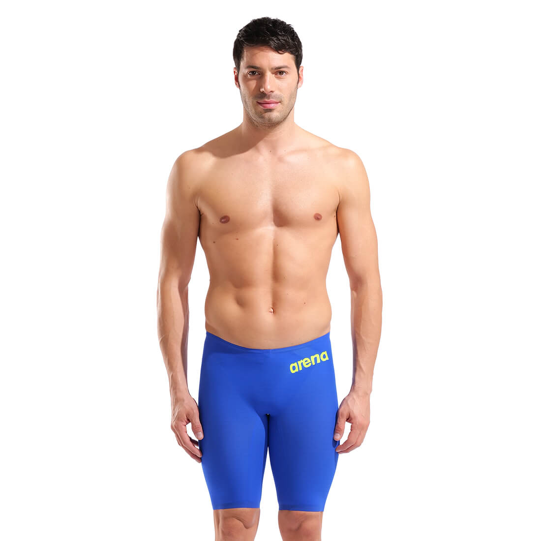 Arena Men's Powerskin Carbon Air² Jammer in Electric Blue-Dark Grey-Fluo Yellow | GRIT+TONIC