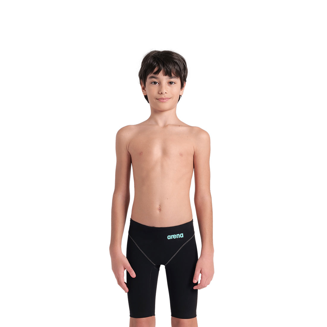 Arena Boys' Powerskin Impulso Jammer in Black_Teal | GRIT+TONIC