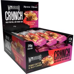 Warrior Crunch Peanut Butter & Jelly Protein Bar, 64g - Box of 12
