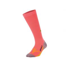 2XU Women Flight Compression Socks - Fiery Coral/Yellow