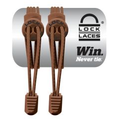 Lock Laces Elastic No Tie Shoelaces - Brown